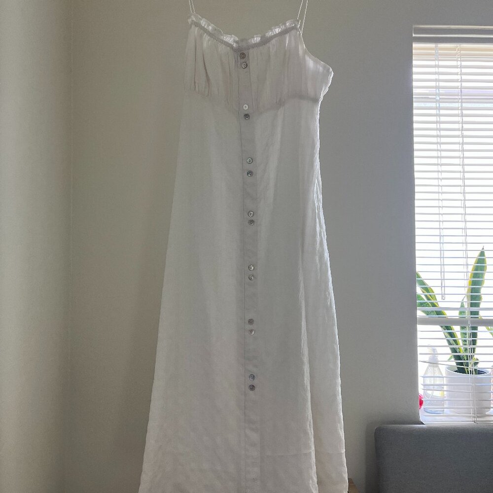 White cottage core style dress by oak + fort - Medium